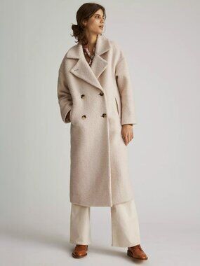 Boucle Cocoon Coat | Anthropologie | XXS Petite | Ivory